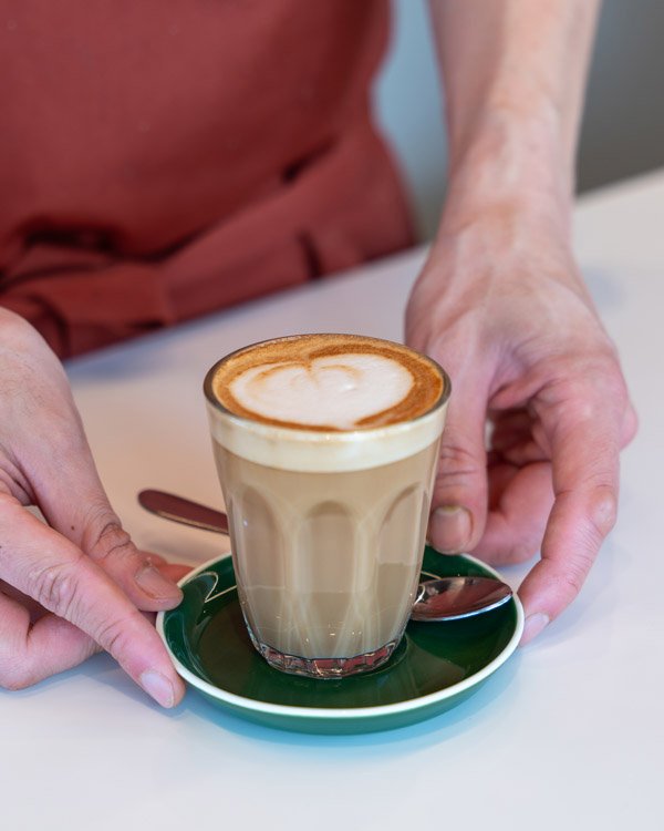 Coffee latte with latte art